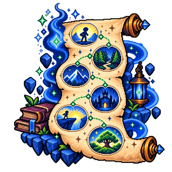 Pixel-art career story map